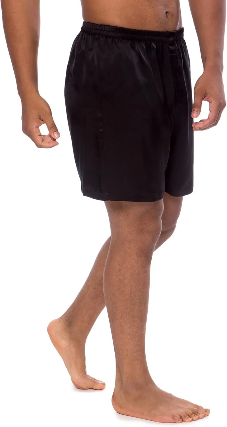 Men's 100% Organic Mulberry Silk Boxer Shorts - Luxury Underwear Breathable and Comfortable (Country Club)
