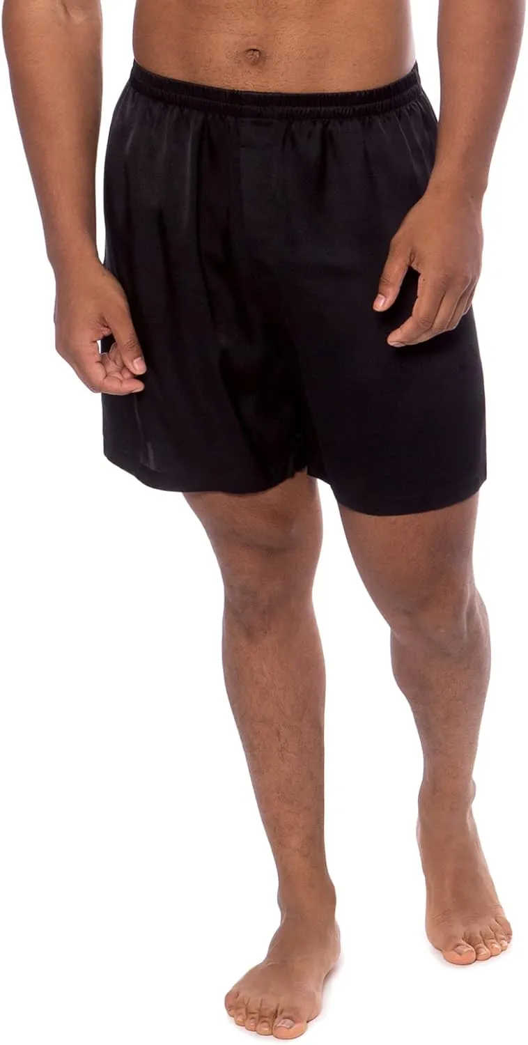 Men's 100% Organic Mulberry Silk Boxer Shorts - Luxury Underwear Breathable and Comfortable (Country Club)