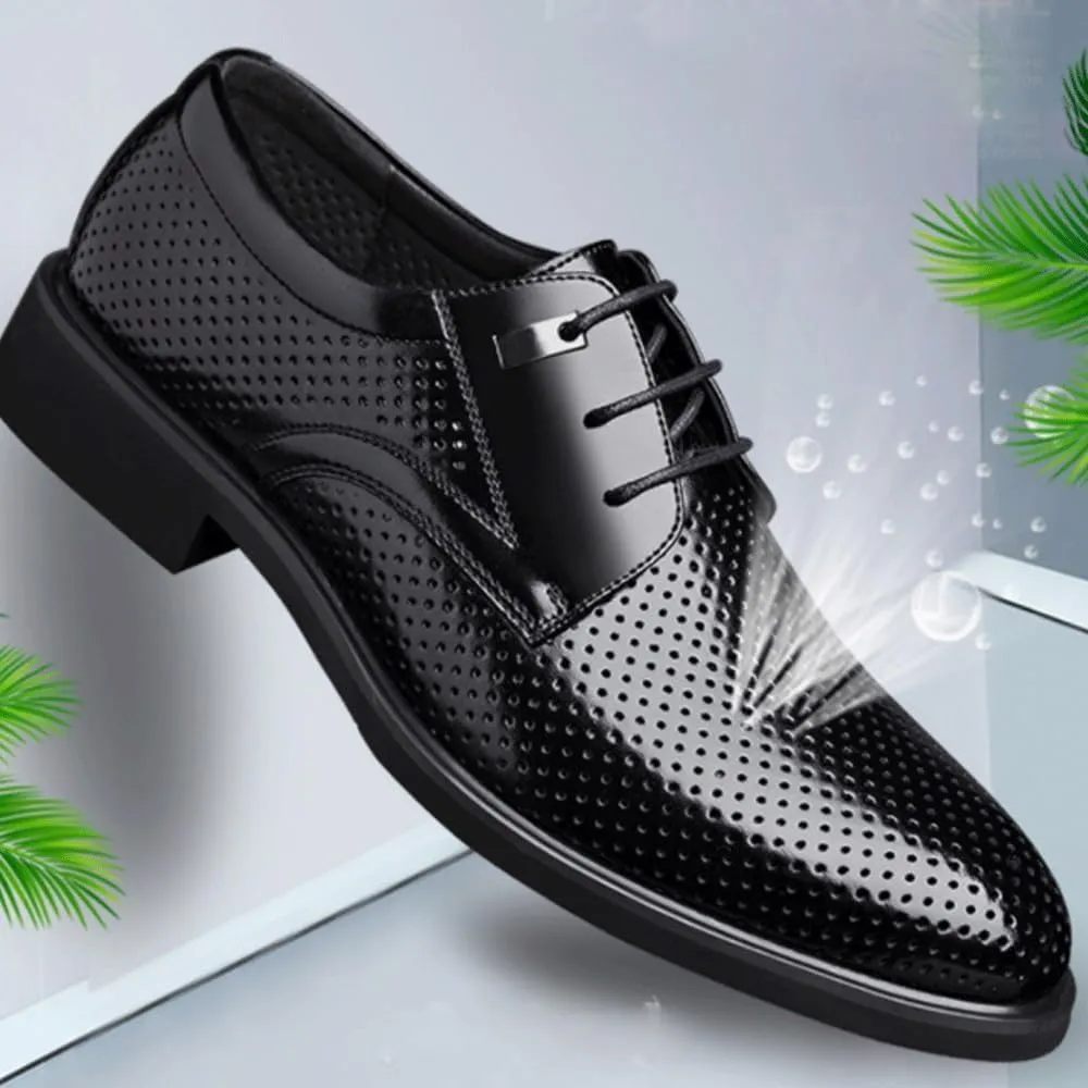 Men's 6cm Height Increasing Elevator Shoes Business Formal Genuine Leather Breathable Casual Prom Wedding Office Shoes