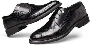 Men's 6cm Height Increasing Elevator Shoes Business Formal Genuine Leather Breathable Casual Prom Wedding Office Shoes