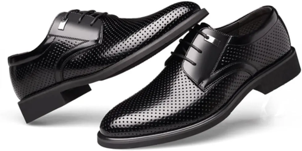 Men's 6cm Height Increasing Elevator Shoes Business Formal Genuine Leather Breathable Casual Prom Wedding Office Shoes