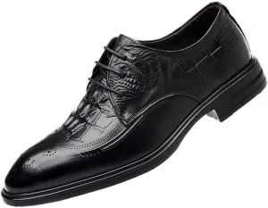Men's Alligator Crocodile Print Oxfords Fashion Lace Up Dress Shoes