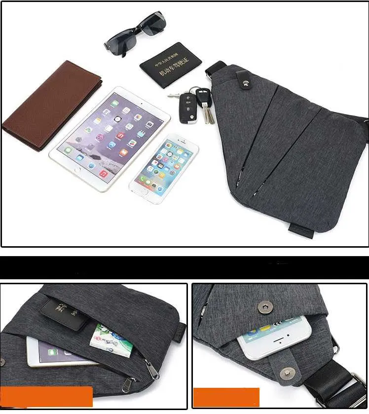 Men's anti-theft security underarm sports travel storage bag chest bag
