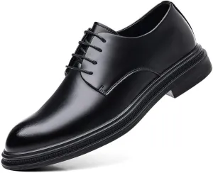 Mens Breathable Summer Spring Business Dress Shoes Low Cut Black Oxford Shoes British Style Commuter Shoes(6.5)