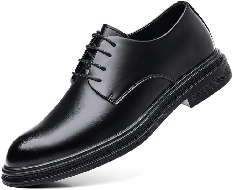 Mens Breathable Summer Spring Business Dress Shoes Low Cut Black Oxford Shoes British Style Commuter Shoes(6.5)