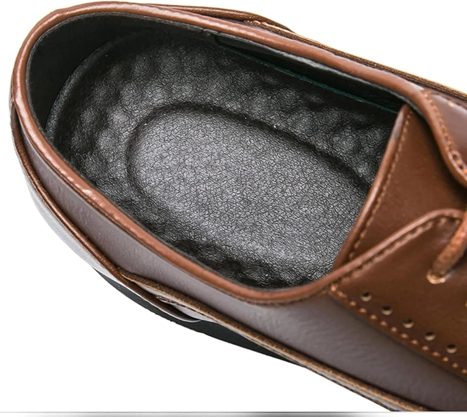Men's Business Shoes Spring/Summer Urban Oxford Shoes Work Shoes Low Heel Shoes Casual Dress Commuter Shoes, 7.5, Brown