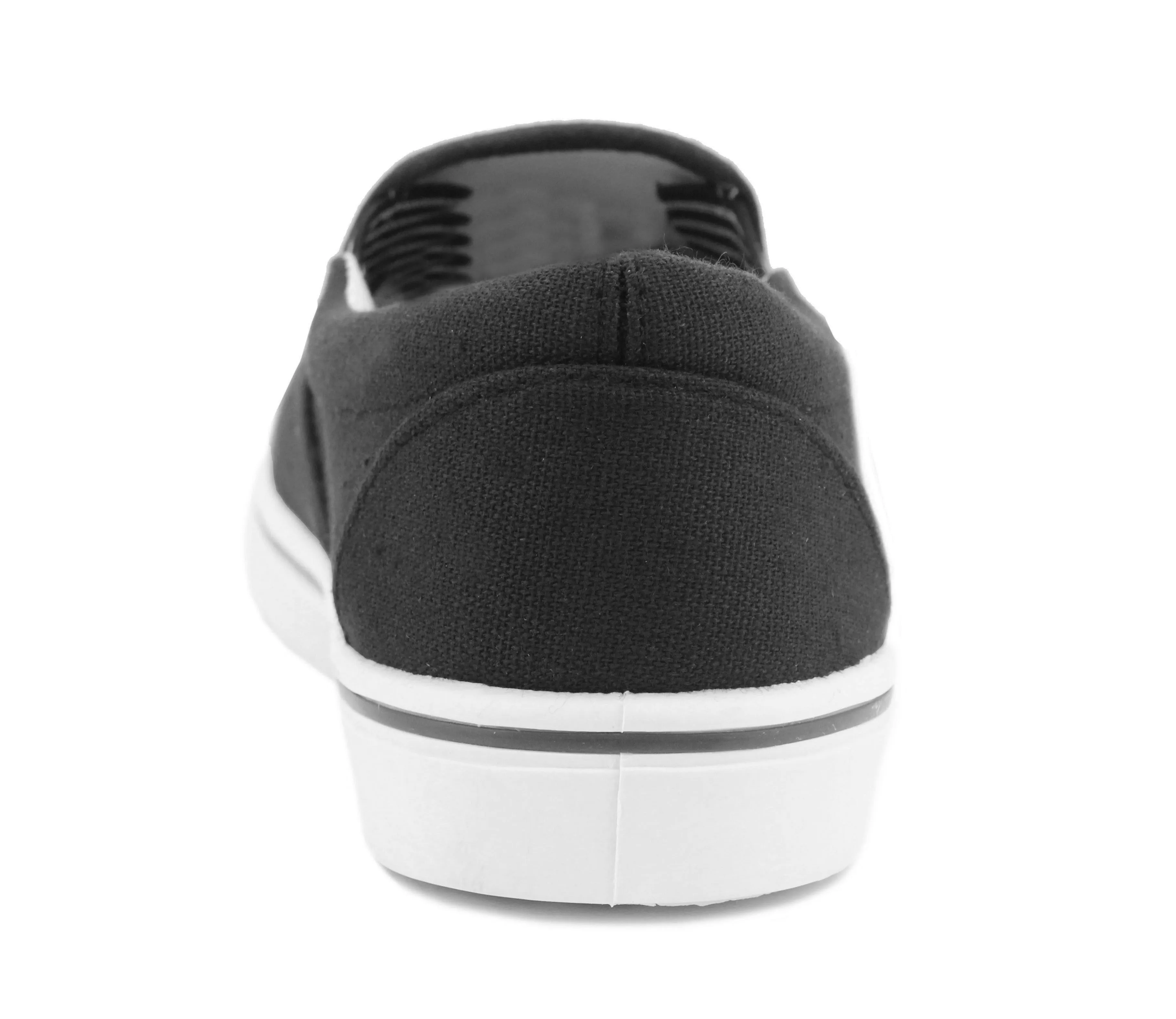 Mens Canvas Slip On Trainers Black Flat Casual Deck Shoe Boat Skate Sneaker Pumps