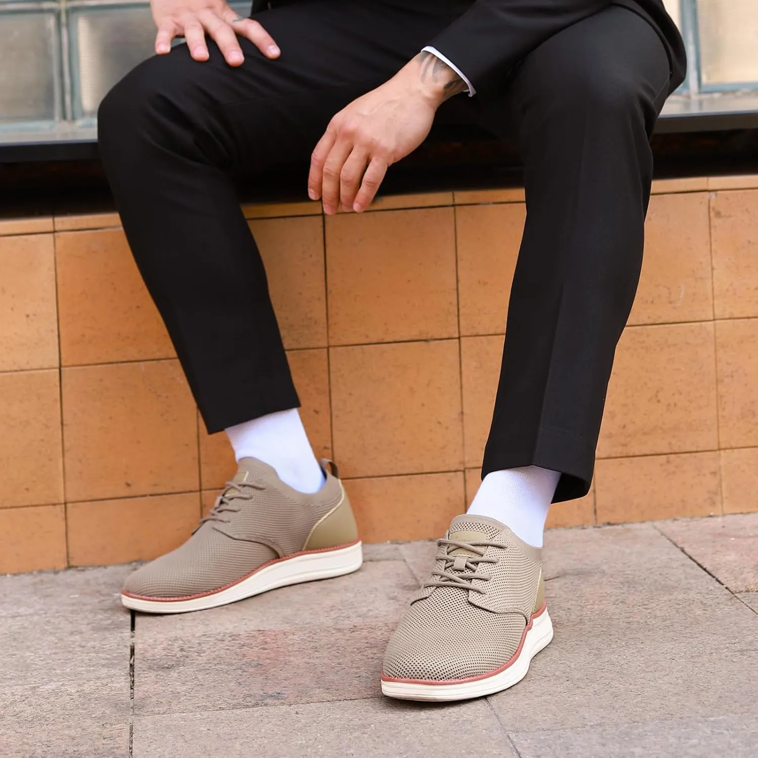 Men's Casual Shoes Knitted Breeze Mesh Oxfords Sneakers