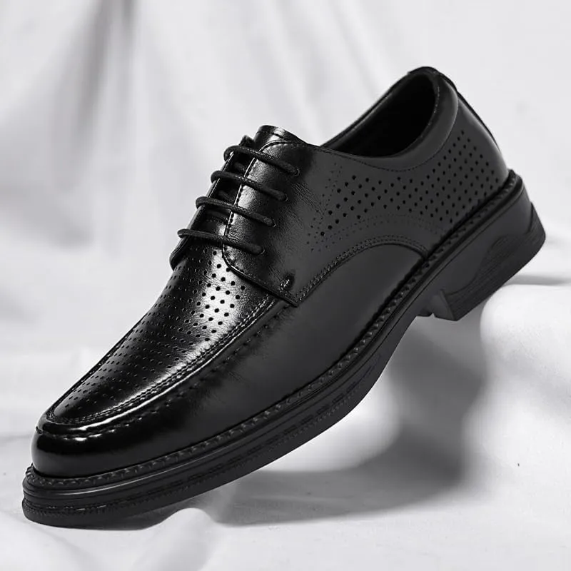 Men's Classic Breathable Leather Dress Shoes Men Casual Business Formal Oxfords Shoes Wingtip Brogue Tuxedo Shoes for Men