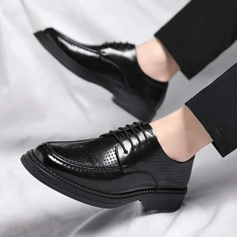 Men's Classic Breathable Leather Dress Shoes Men Casual Business Formal Oxfords Shoes Wingtip Brogue Tuxedo Shoes for Men