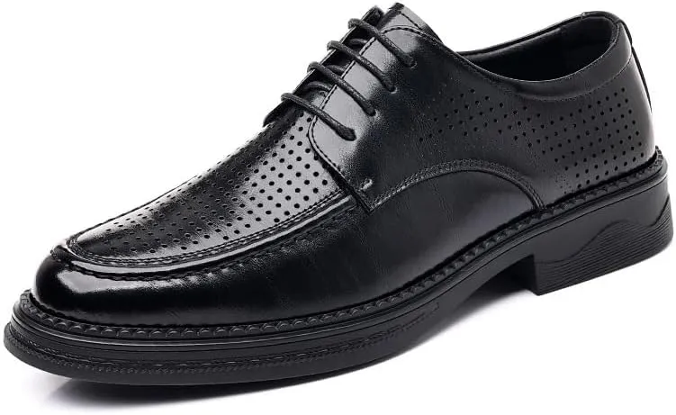 Men's Classic Breathable Leather Dress Shoes Men Casual Business Formal Oxfords Shoes Wingtip Brogue Tuxedo Shoes for Men