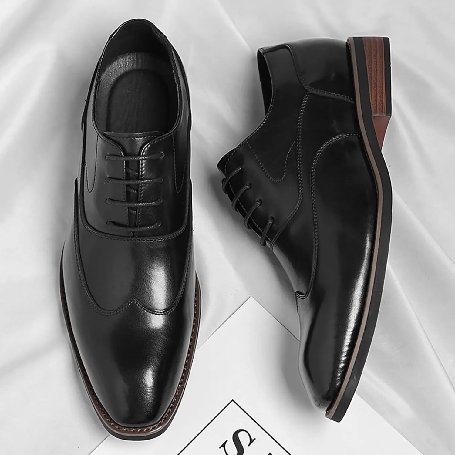 Men's Classic Dress Shoes Leather Lace Up Oxford Shoes for Formal Business
