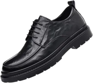 Men's Classic Lace-up Dress Shoes Formal Business Oxfords Shoes Mens Lace Up Pointed Toe Casual Brogue Shoes Non-Slip Softsole Walking Shoes(Black,9)