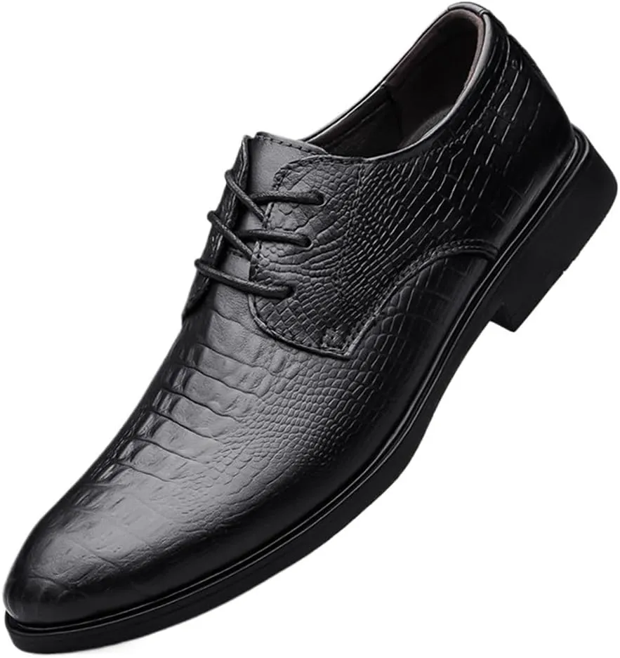 Mens Classic Oxford Shoes Genuine Leather Lace Up Dress Shoes for Men Business Formal Comfort