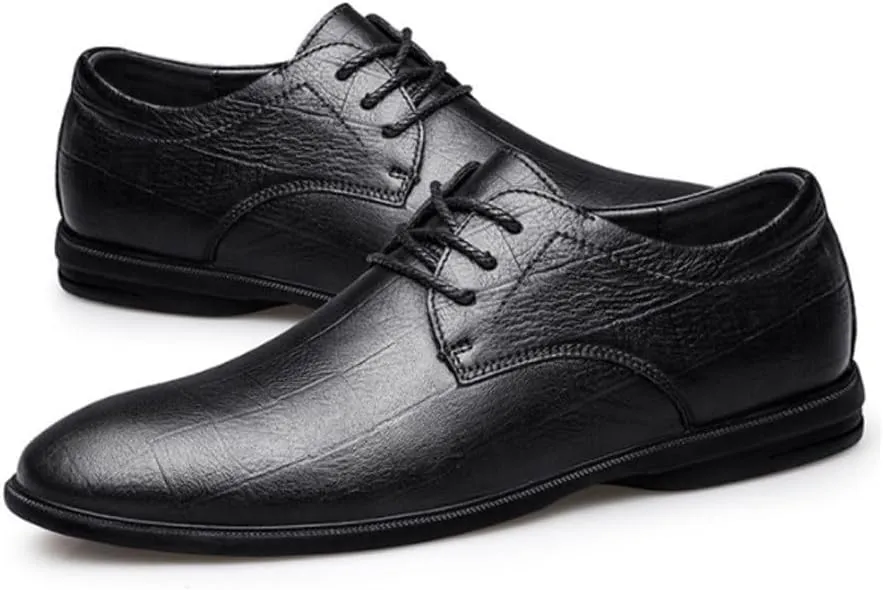 Mens Comfortable Driving Flats Modern Lightweight Casual Lace Up Leather Shoes Elegant Business Office Oxford Shoes