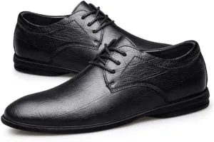 Mens Comfortable Driving Flats Modern Lightweight Casual Lace Up Leather Shoes Elegant Business Office Oxford Shoes