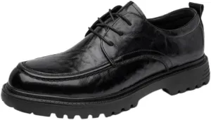 Men's Comfortable Fashion Dress Shoes Patent Leather Oxford Lace Up Business Casual Modern Work Wedding Shoes