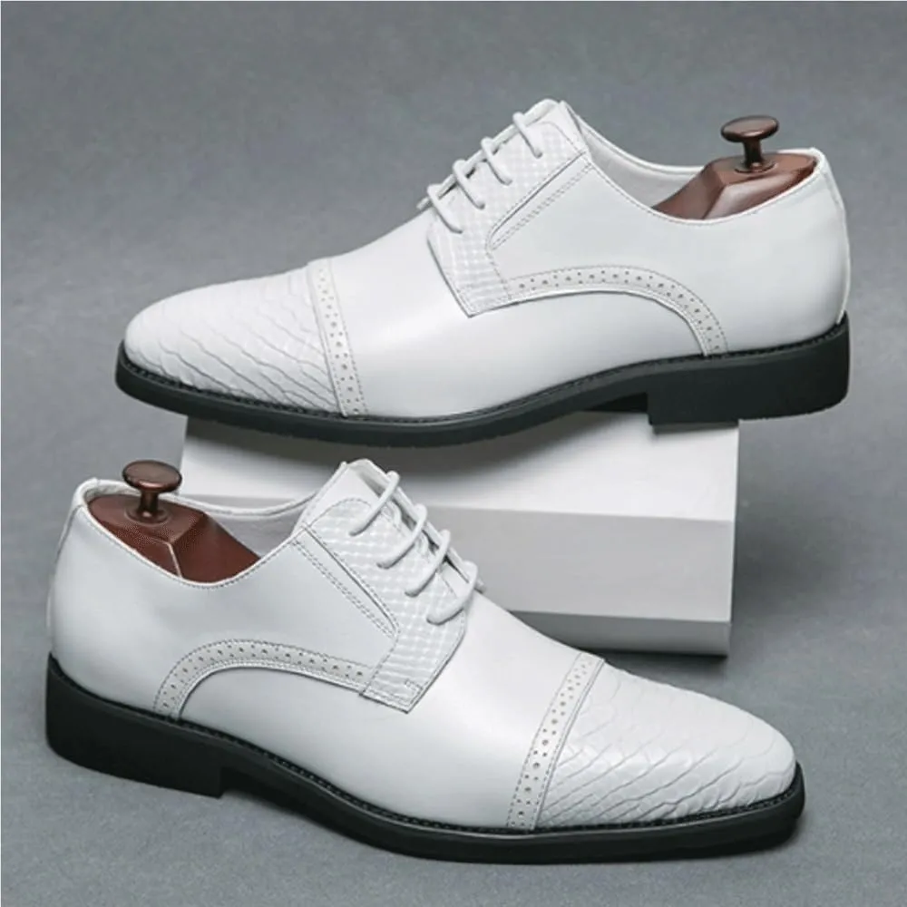 Men's Dress Oxford Shoes Classic Lace-up Leather Formal Business Tuxedo Shoes Wedding Casual British Bridegroom Footwear