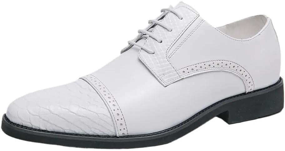 Men's Dress Oxford Shoes Classic Lace-up Leather Formal Business Tuxedo Shoes Wedding Casual British Bridegroom Footwear