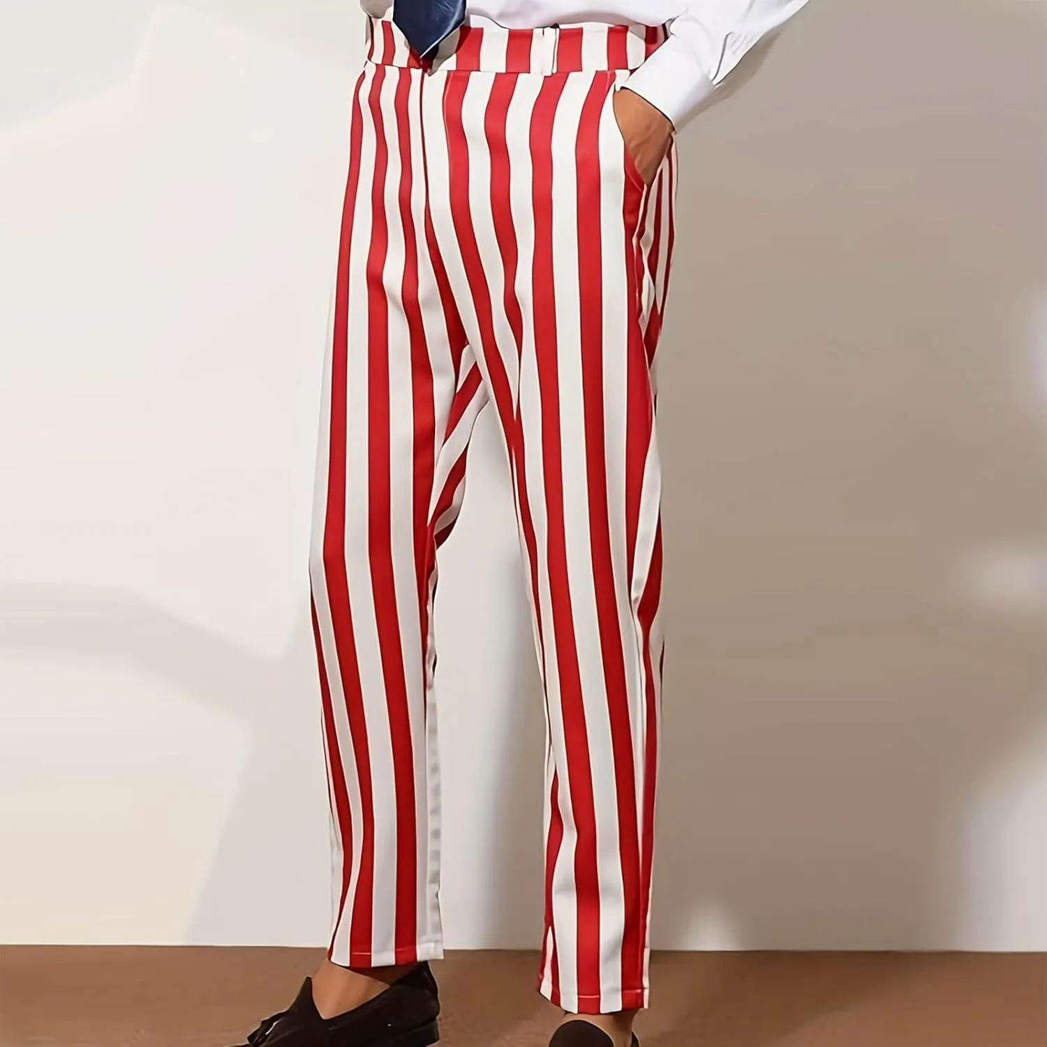 Men's Dress Pants Classic Fit Stretch Dress Pants Casual Pleated Front Dress Pants Straight Fit Pants