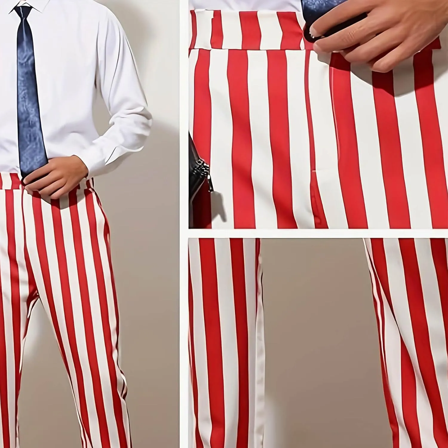 Men's Dress Pants Classic Fit Stretch Dress Pants Casual Pleated Front Dress Pants Straight Fit Pants