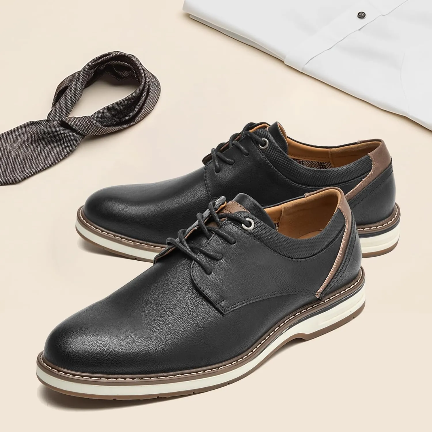 Men's Dress Shoes Casual Business Formal Oxfords Classic Lace Up Work Dress Shoes