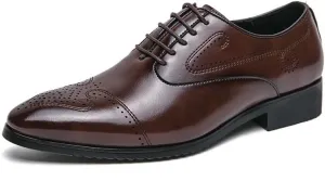 Men's Dress Shoes Classic Fashion Brogue Oxfords Shoes Business Formal Wedding Lace-Up Shoes for Men