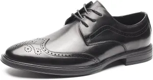 Men's Dress Shoes Cowhide Leather Formal Business Derby Shoes Brogue Wingtip Retro Oxford for Men