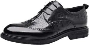 Mens Dress Shoes Fashion Wedding Platform Wingtip Brogue Polishing Leather Lace-up Oxfords