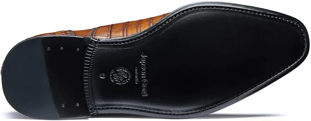 Men's Dress Shoes Genuine Italy Alligator Crocodile Leather Shoes Handmade Luxury Oxford Shoes with Leather Outsole for Formal Events, Business, Wedding