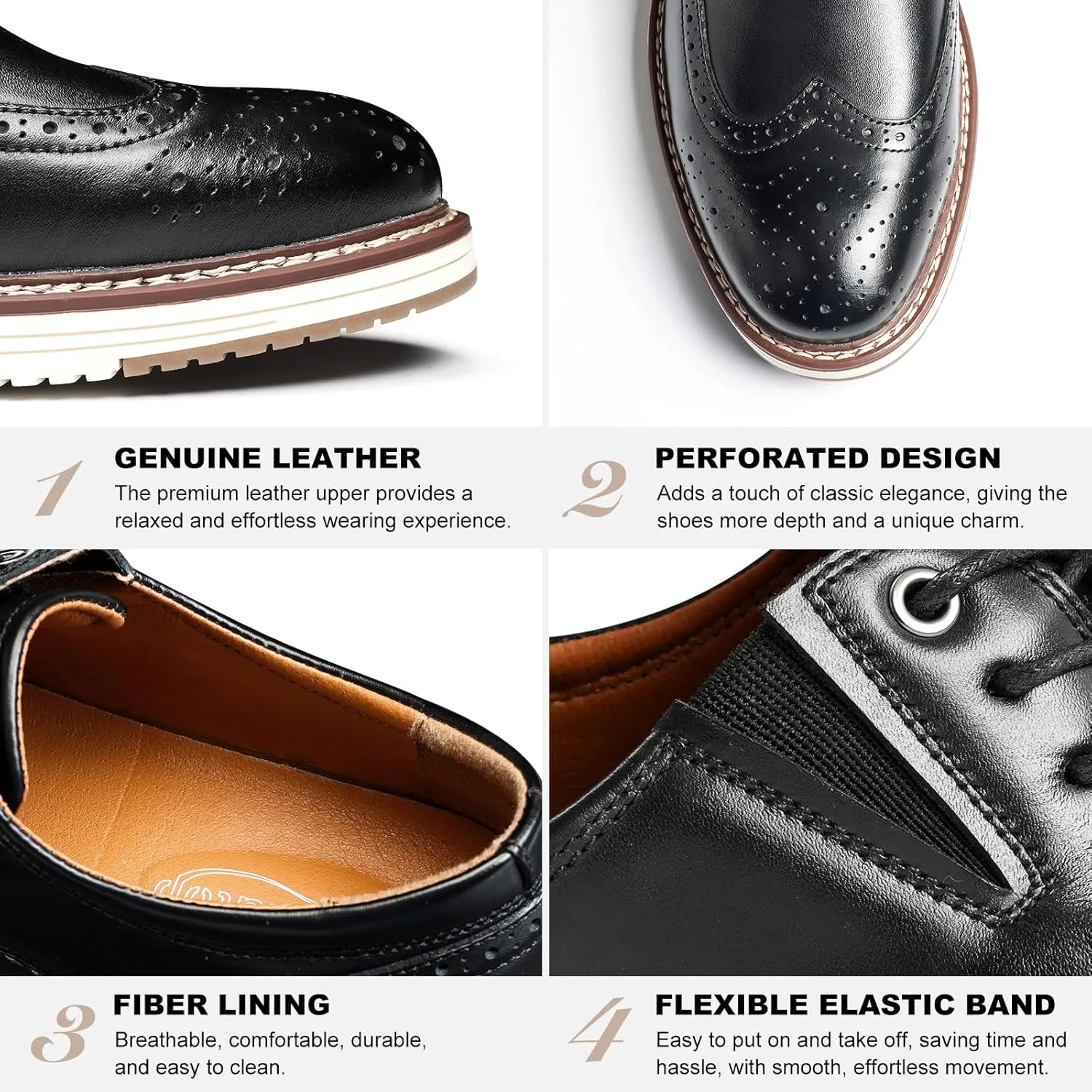 Mens Dress Shoes Genuine Leather Plain Toe Lace Up Mens Casual Dress Shoes Business Comfortable Fomal Mens Oxford Dress Sneakers for Office Wedding Casual
