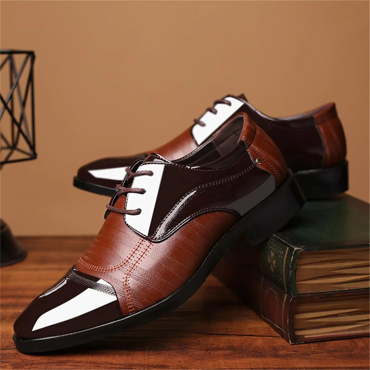 Mens Dress Shoes Oxford Shoes for Men Formal Pointed Lace Up Business Tuxedo Shoes