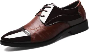 Mens Dress Shoes Oxford Shoes for Men Formal Pointed Lace Up Business Tuxedo Shoes