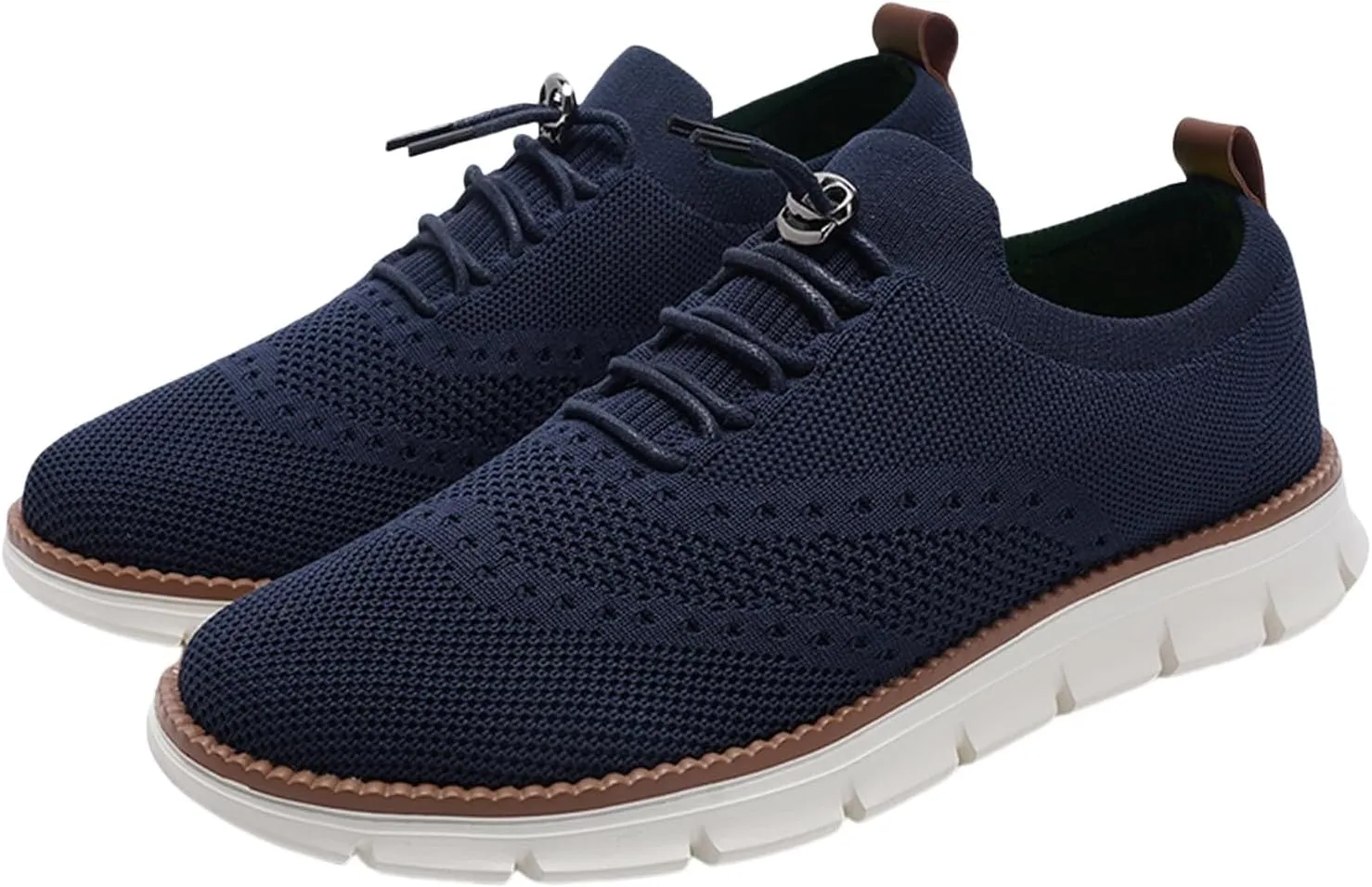 Mens Dress Shoes Work Shoes Wide Width Non Slip Casual Dress Lightweight Breathable Basic Relaxed Shoe Business Workout Walking Running Outdoor Sneakers Mesh Knit Lace-Up Soft Loafers Oxfords