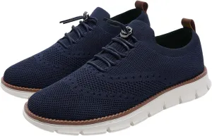 Mens Dress Shoes Work Shoes Wide Width Non Slip Casual Dress Lightweight Breathable Basic Relaxed Shoe Business Workout Walking Running Outdoor Sneakers Mesh Knit Lace-Up Soft Loafers Oxfords