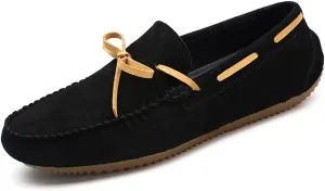 Men's Drive Loafers for Casual Leather Frosted with Breathable Flat Soles Boat Moccasins