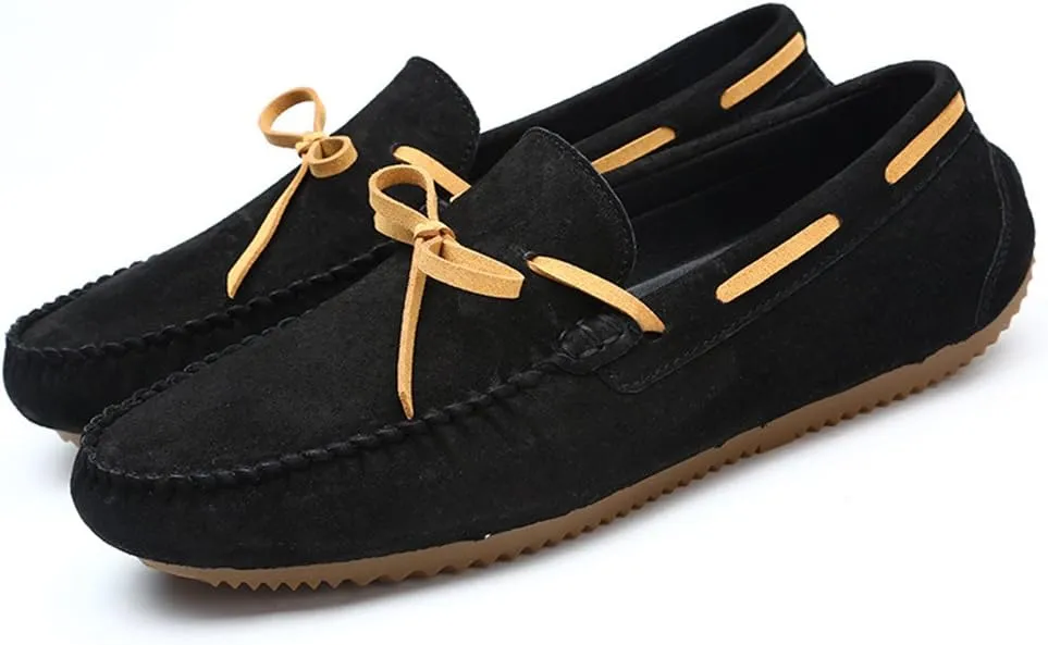 Men's Drive Loafers for Casual Leather Frosted with Breathable Flat Soles Boat Moccasins