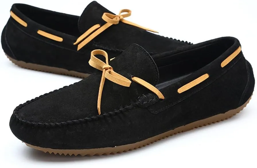 Men's Drive Loafers for Casual Leather Frosted with Breathable Flat Soles Boat Moccasins