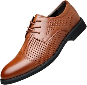 Mens Elevator Dress Shoes 6CM Height Increase Business Formal Leather British Style Wedding Suit Comfortable Shoes
