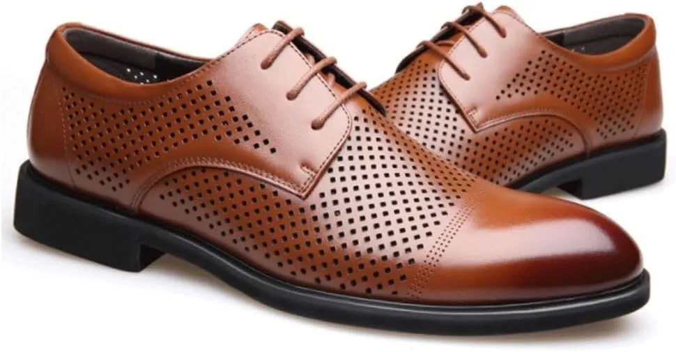 Mens Elevator Dress Shoes 6CM Height Increase Business Formal Leather British Style Wedding Suit Comfortable Shoes