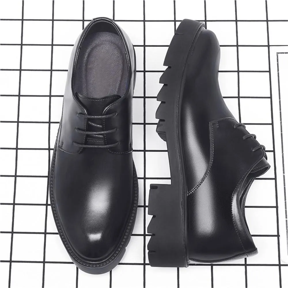 Mens Elevator Shoes Height Increasing Dress Shoes Business Formal Shoes Low Top Oxford Shoes British Style Leather Shoes All Season Shoes Men Hidden Heel Shoes(8)