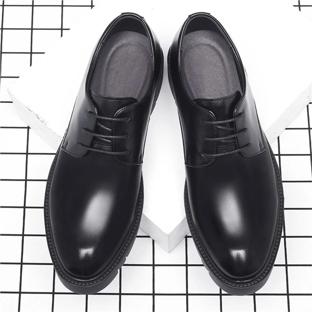 Mens Elevator Shoes Height Increasing Dress Shoes Business Formal Shoes Low Top Oxford Shoes British Style Leather Shoes All Season Shoes Men Hidden Heel Shoes(8)