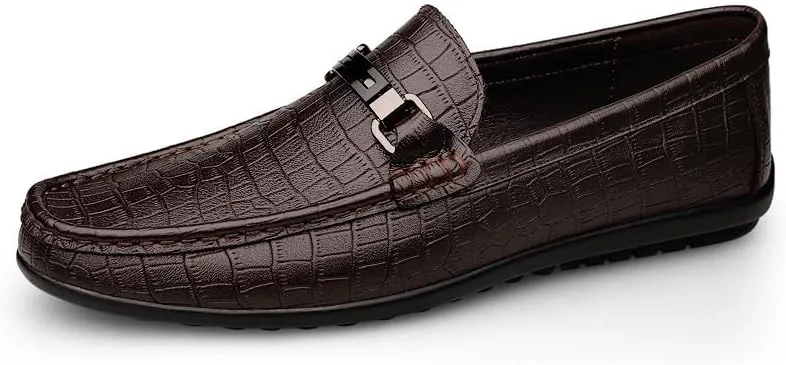Men's Fashion Slip-on Loafers Luxury Round Toe Dress Shoes Non-Slip Business Work Casual Derby Shoes for Men