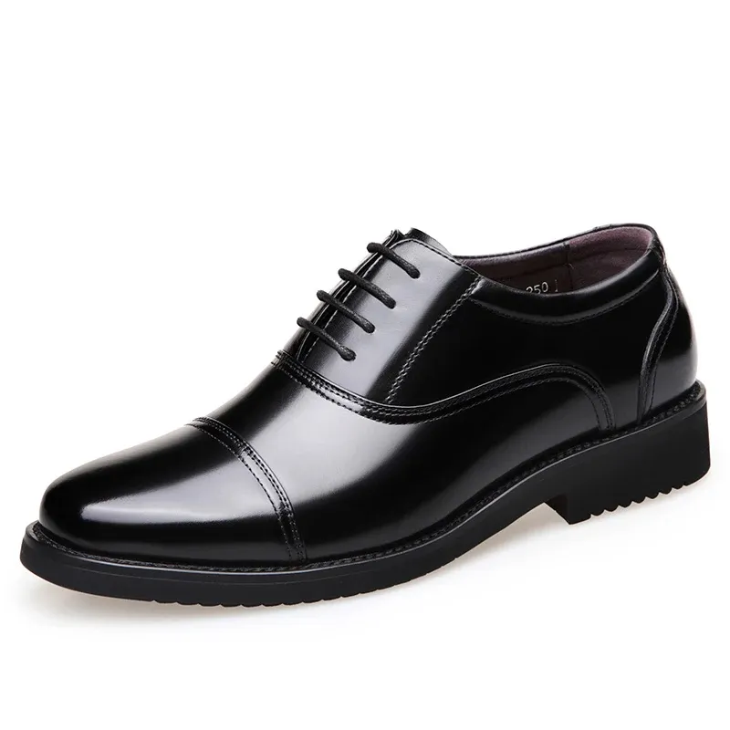 Men's Formal Patent Vegan Leather Oxford Shoes with Cap Toe Design | Eco-Friendly Materials for All Seasons