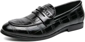 Men's Formal Shoes Fashion Men Loafers Split Leather Breathable Black Shoes Soft Outdoor Casual Dress Walking Flats