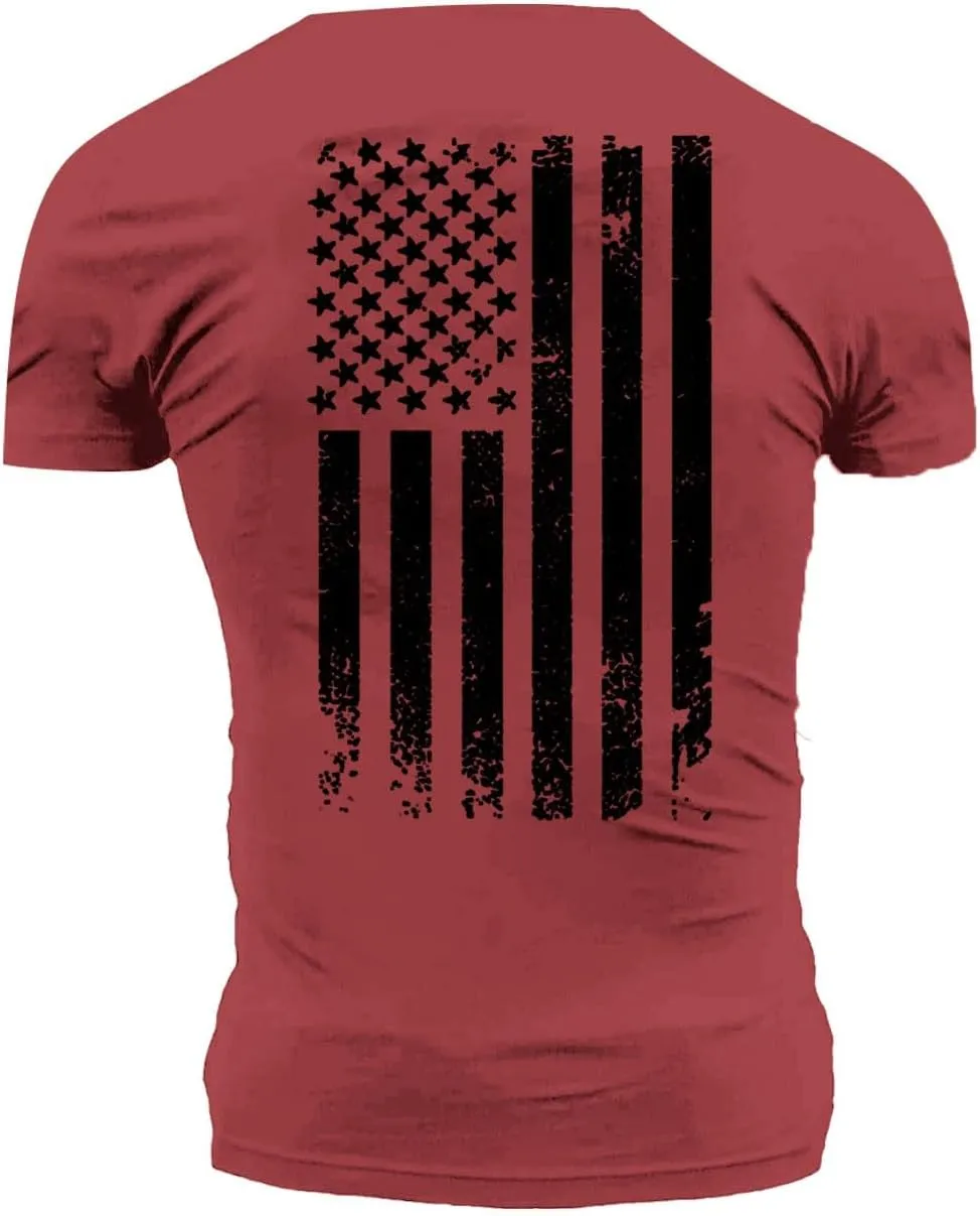 Mens Graphic T-Shirts Quick Dry American Flag Casual Crewneck Tshirts Patriotic Lightweight Loose Fit Summer Tees