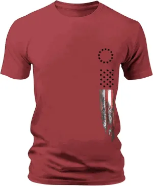Mens Graphic T-Shirts Quick Dry American Flag Casual Crewneck Tshirts Patriotic Lightweight Loose Fit Summer Tees