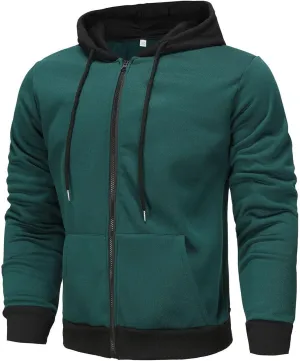 Mens Hoodies Sports Hooded Sweatshirts Gym Long Sleeve Hoodies Casual Zip Up Hoodies Fall Pullover Winter Shirts