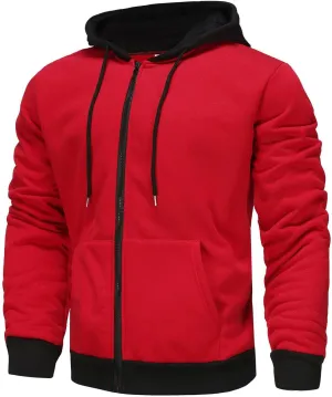 Mens Hoodies Sports Hooded Sweatshirts Gym Long Sleeve Hoodies Casual Zip Up Hoodies Fall Pullover Winter Shirts