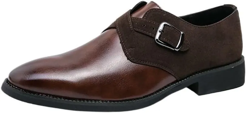 Mens Italian Style Oxford Shoes Luxury Slip On Pointed Toe Wedding Dress Casual Walking Shoes Dark Brown